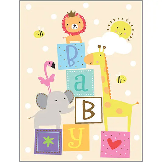 Baby Card - Baby Blocks and Animals