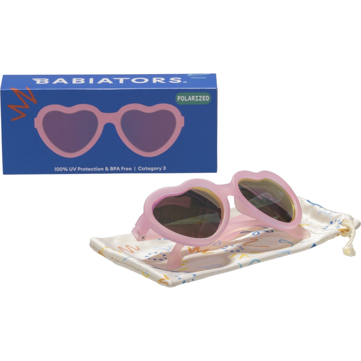 Frosted Pink Heart | Purple Polarized Mirrored Lenses