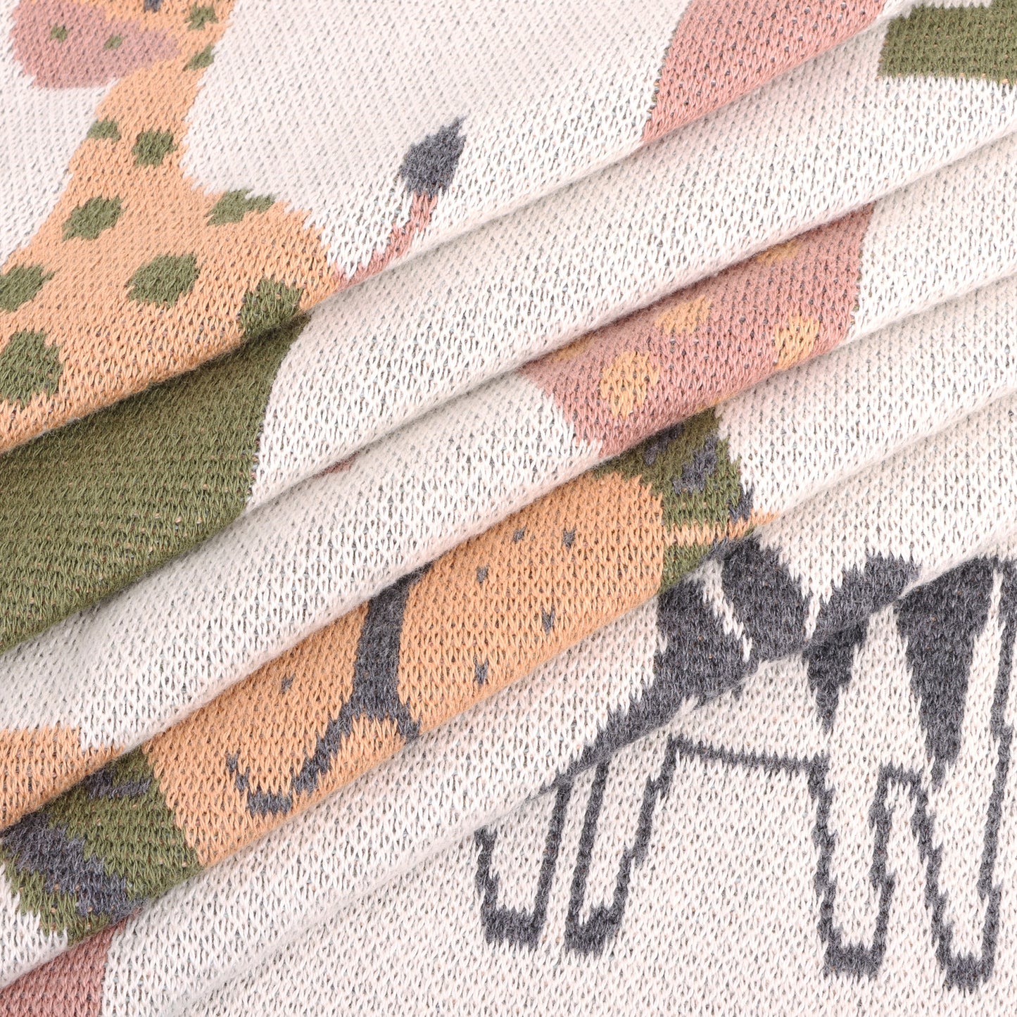 Alphabet Blue - Organic Jacquard Sweater Knit Baby Blanket