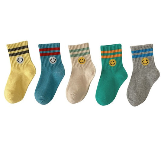Kids Colorful Smiley Socks children’s Mid-calf cotton sock