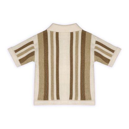Archie Textured Stripe Baby Shirt And Shorts Set