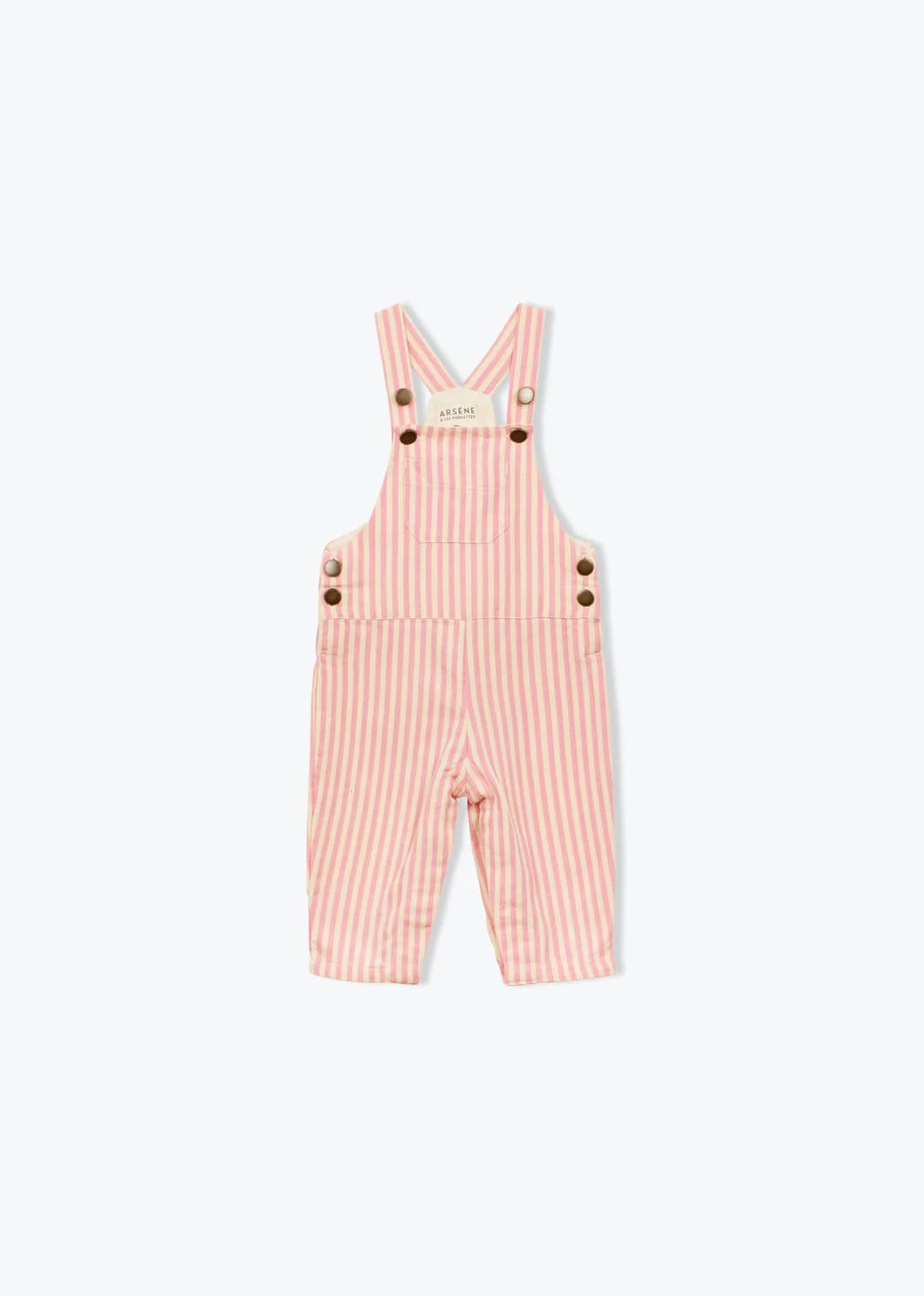 Baby Striped Overalls Rose Pink
