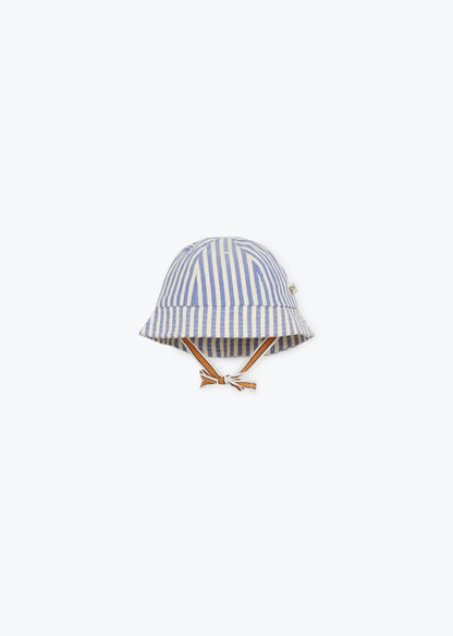 Bob Baby Striped Bouncer Bucket Hat Cobalt
