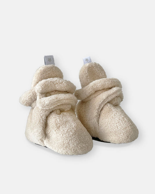 Plush Baby Bootie Slippers - Sand