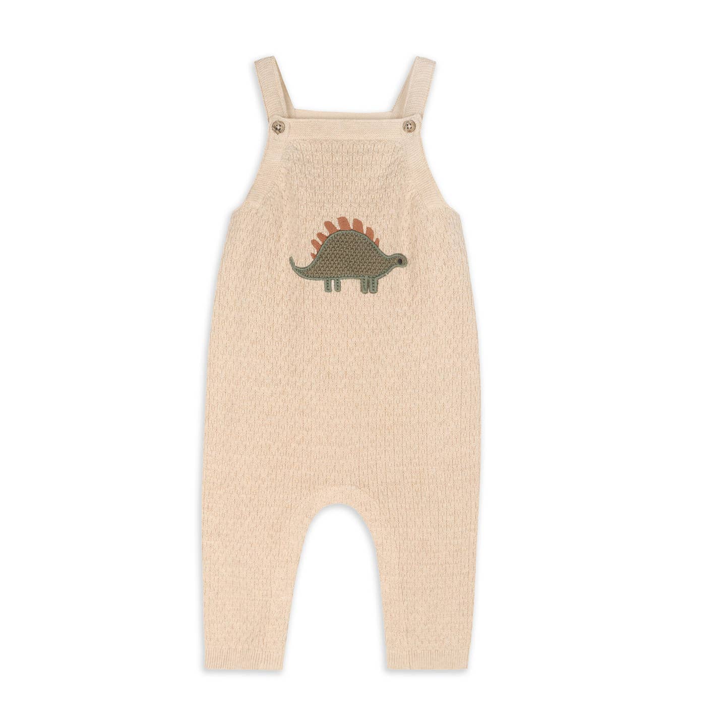 Dino Applique Baby Knit Overall Set
