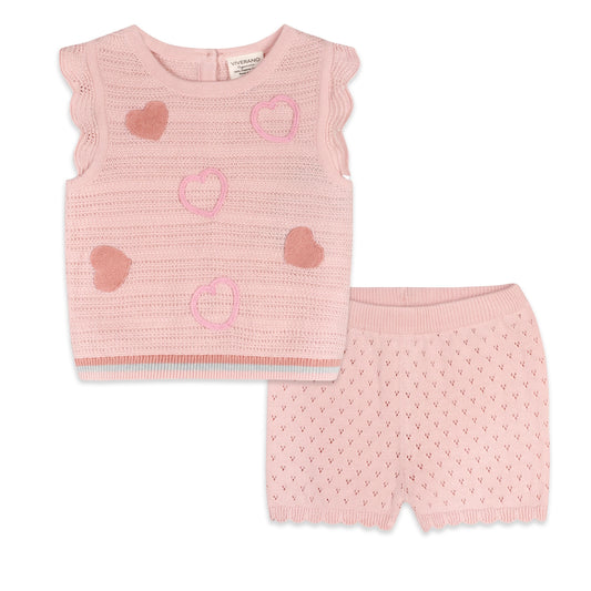 Olivia Hearts Baby Tank And Shorts Set
