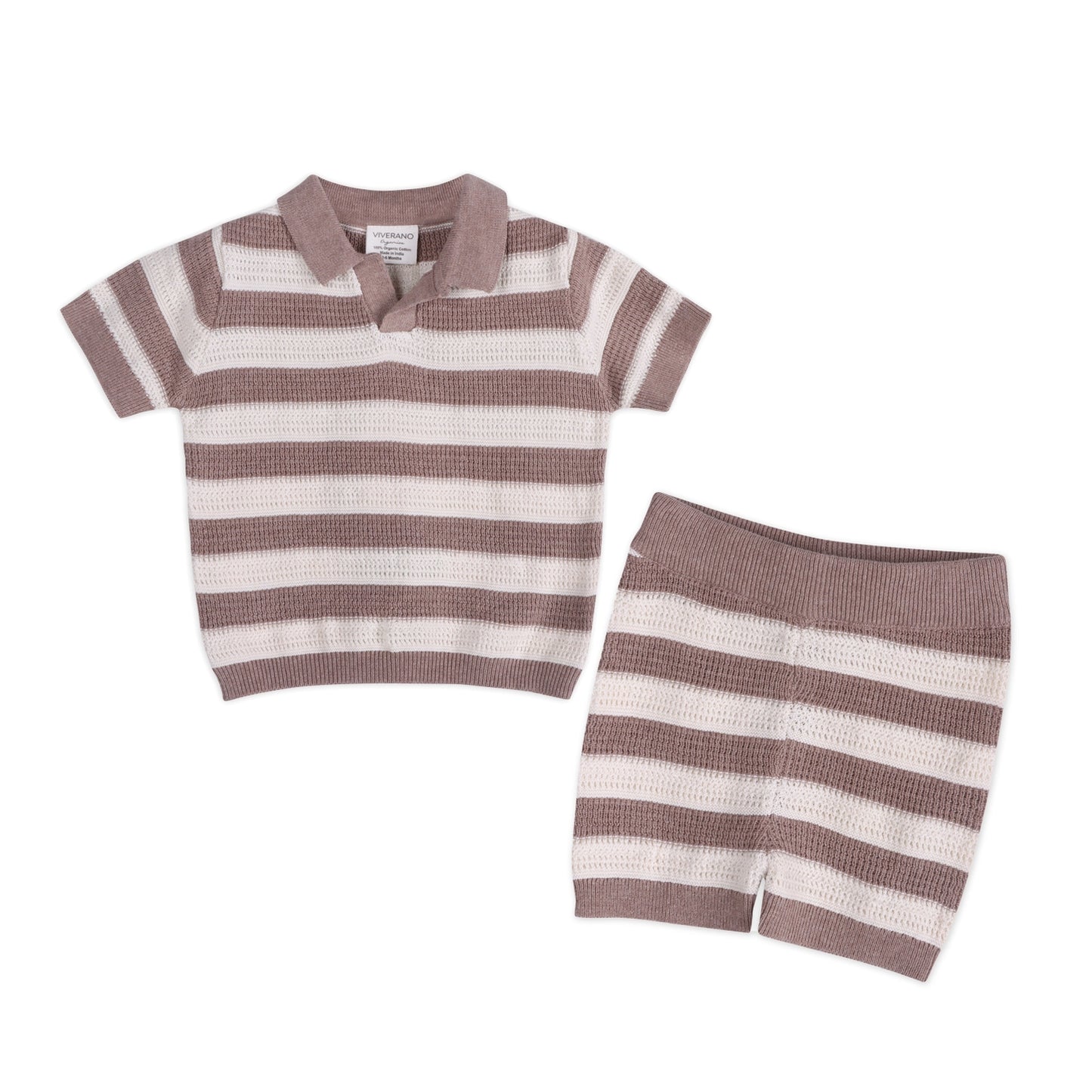 Oliver Textured Baby Polo And Shorts Set