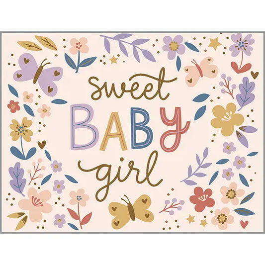 Baby Card - Baby Girl Flowers