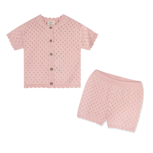 Emily Pointelle Baby Shirt And Shorts Set
