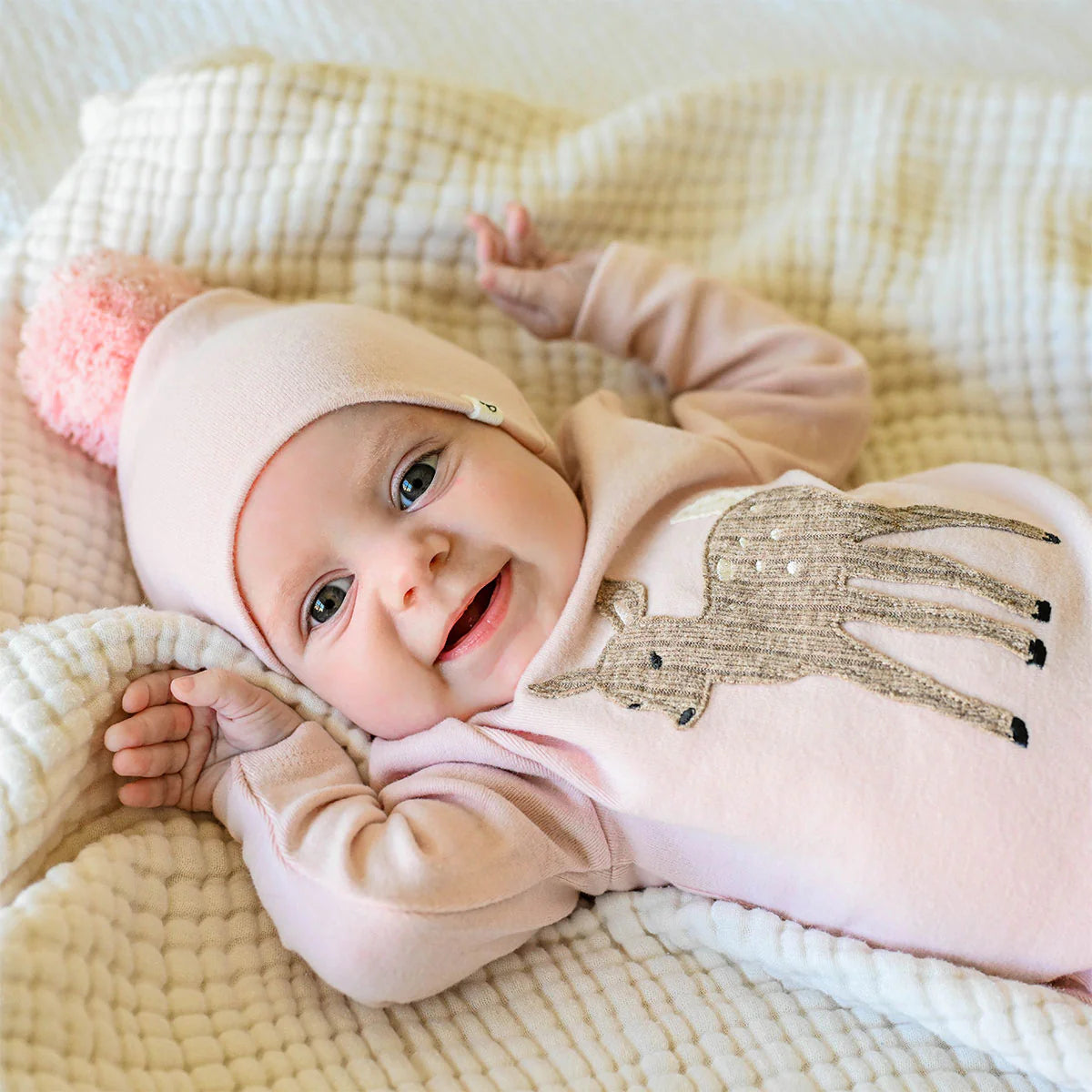 Dusty Pink Pom Hat