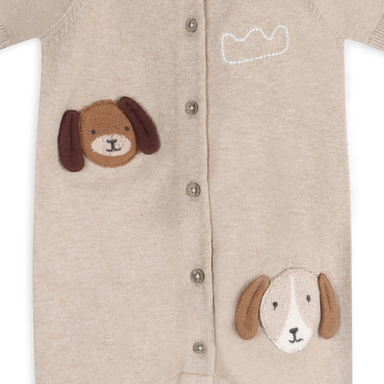 Doggy Applique Baby Knit Romper