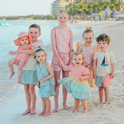 Cabana Amelia Ruffle Sleeve Dress- Faded Pink