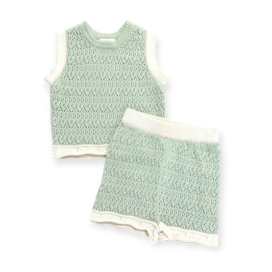 Poppy Textured Baby Tank And Shorts Set