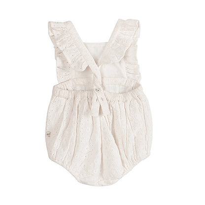 Alaina Schiffli Baby Romper And Headband