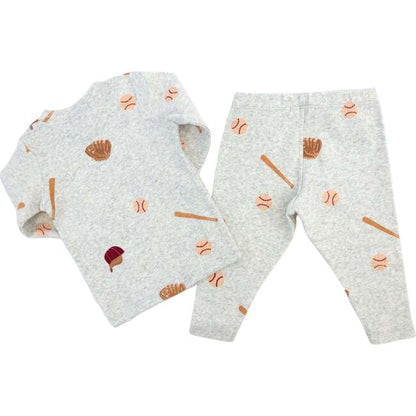 Gray Baseball Print Set