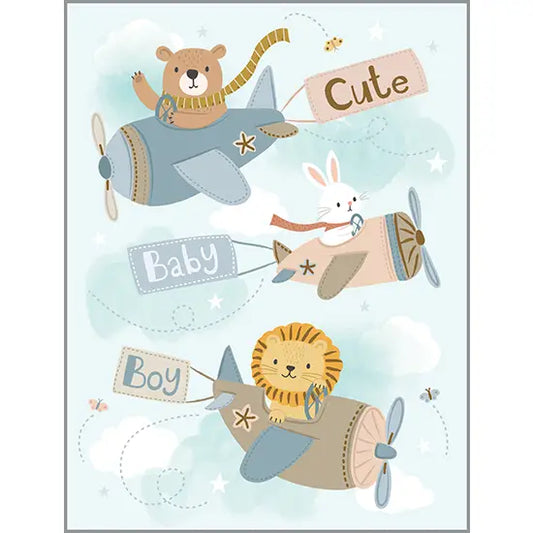 Baby Card - Baby Boy Airplanes