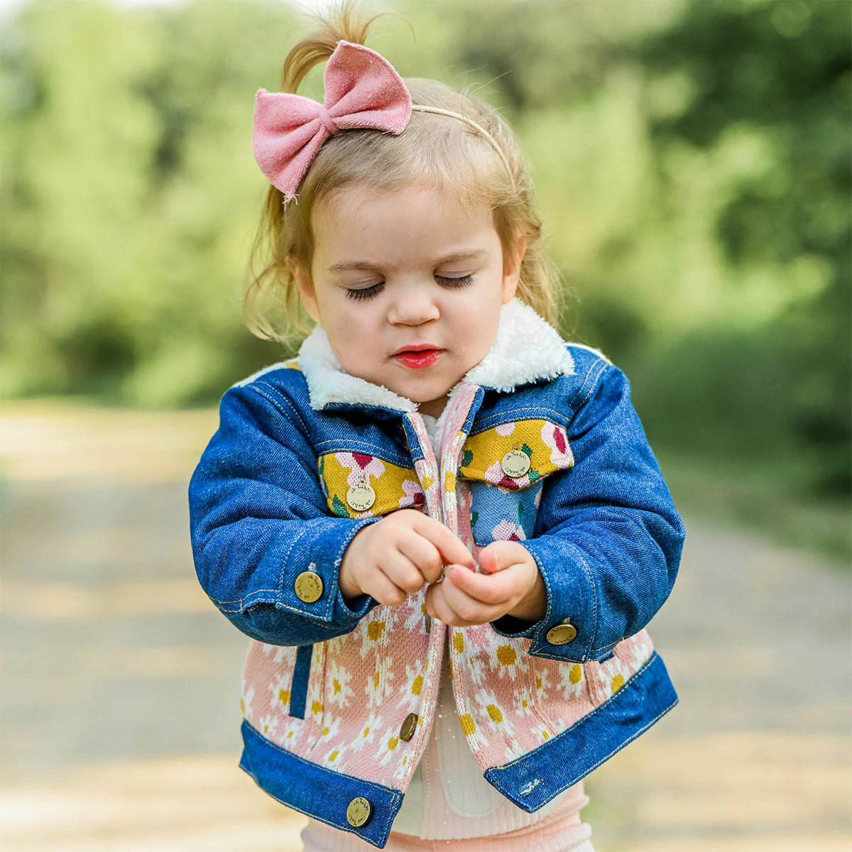 Quilted Heart Denim Jacket w/Cream Snowdrift