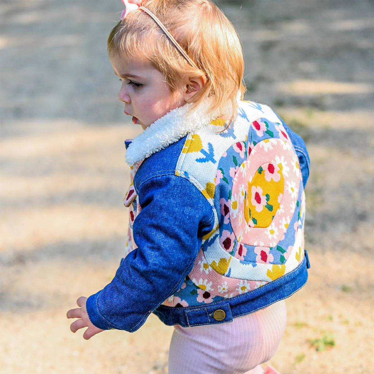 Quilted Heart Denim Jacket w/Cream Snowdrift