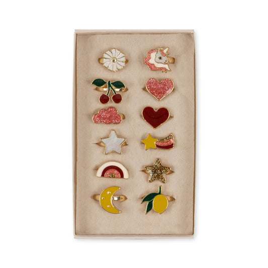 12 Piece Ring Set Beige