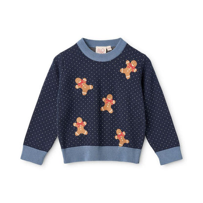 Holger Sweater Navy Gingerbread