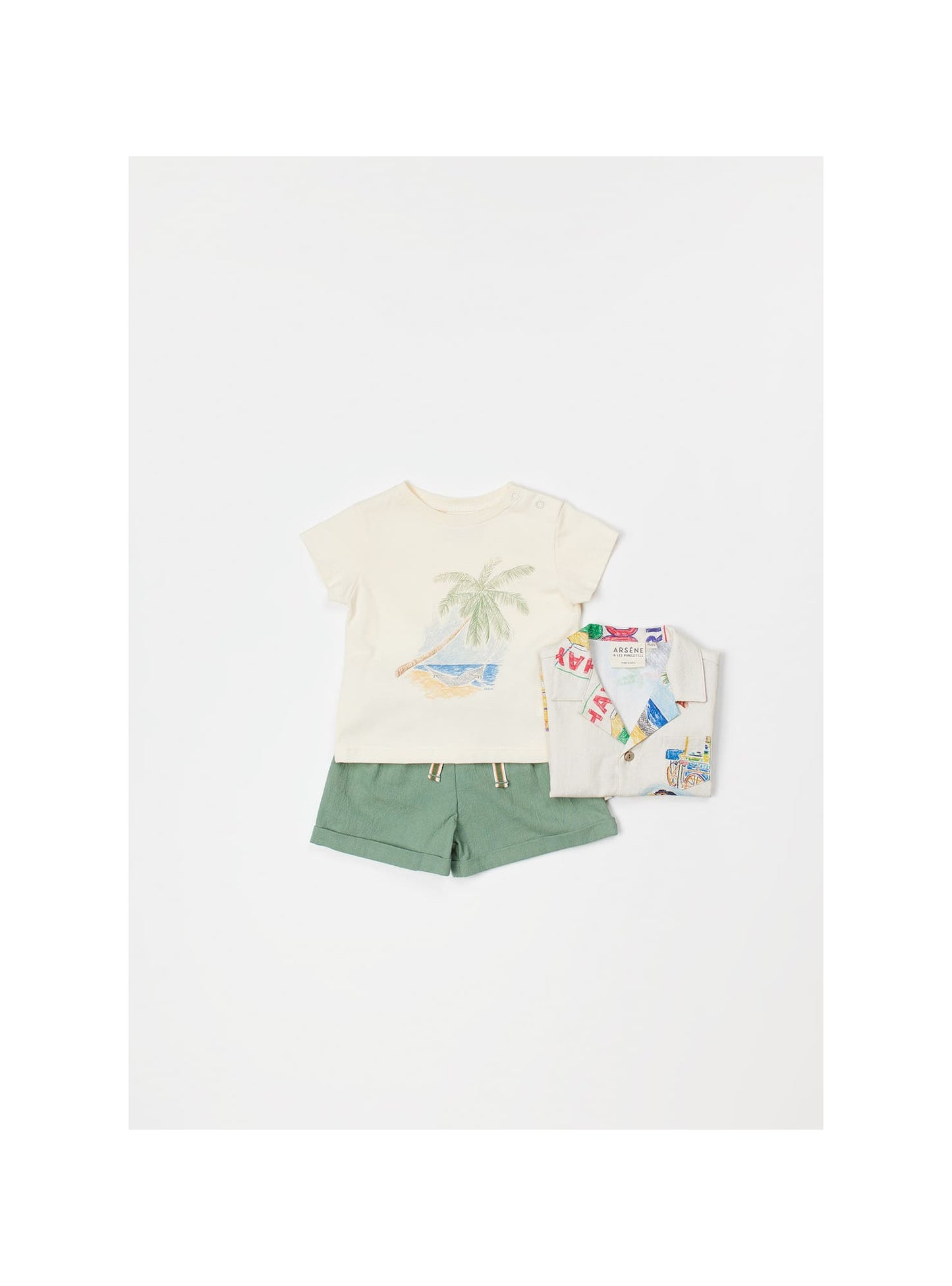 Rustic Cotton Baby Shorts Khaki