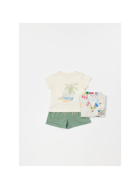 Rustic Cotton Baby Shorts Khaki