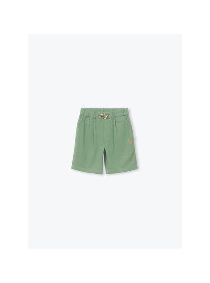 Rustic Cotton Bermuda Shorts Khaki
