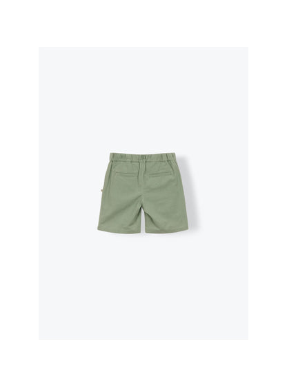 Rustic Cotton Bermuda Shorts Khaki