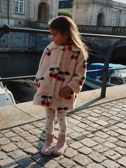 Cherry Fuzzy Coat