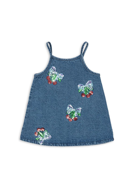 Sequin Cherry Strap Dress GOTS