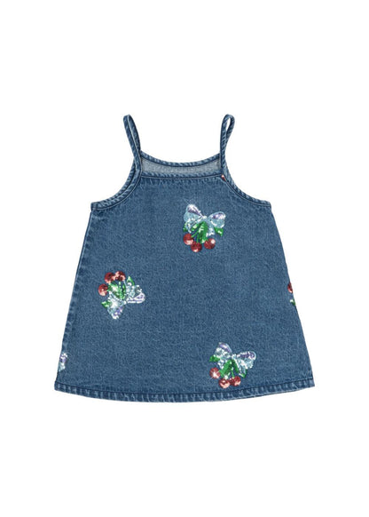 Sequin Cherry Strap Dress GOTS