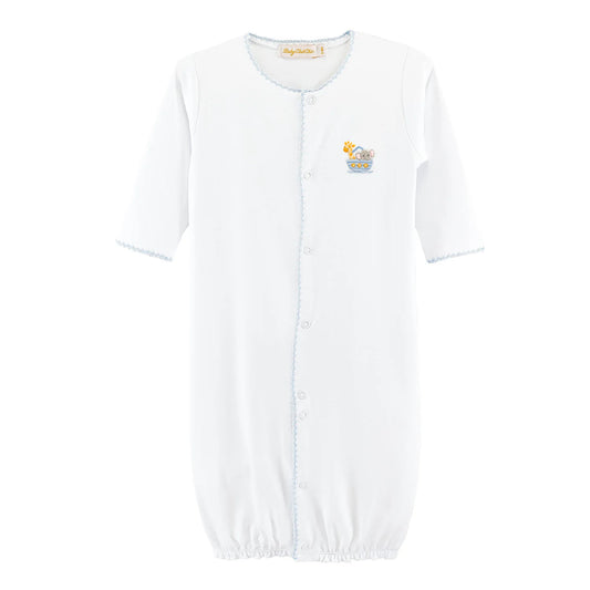 Noah's Ark Converter Gown w/Blue Crochet Trim