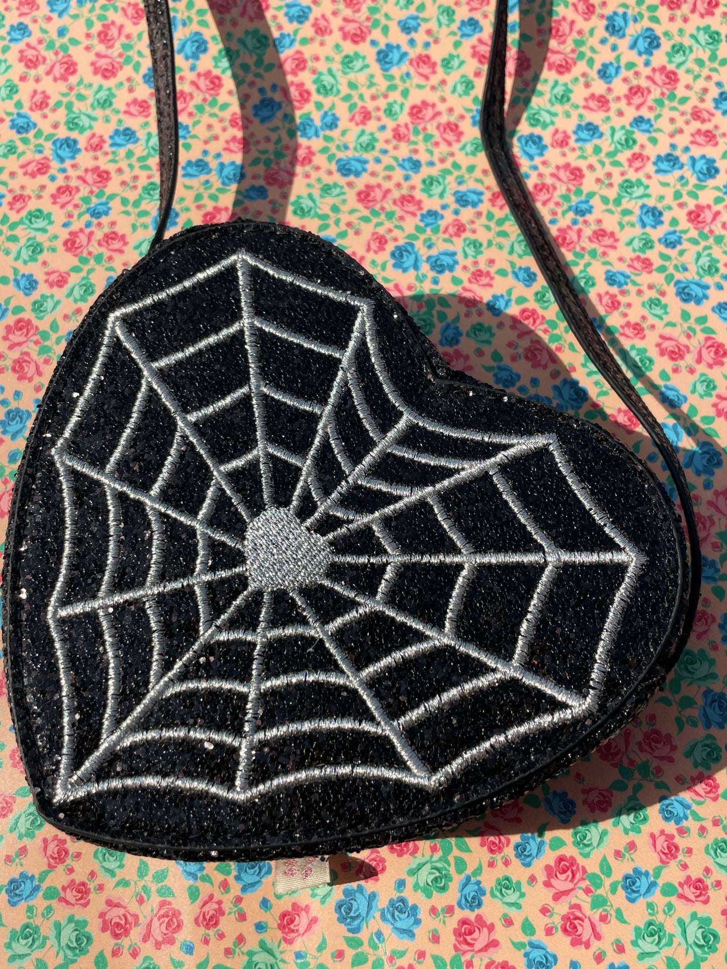 Black Sparkly Spider Shoulder Bag