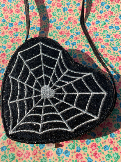 Black Sparkly Spider Shoulder Bag