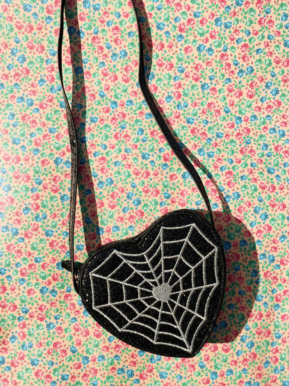 Black Sparkly Spider Shoulder Bag