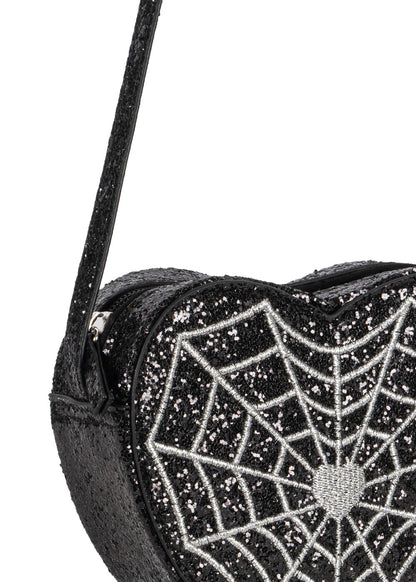 Black Sparkly Spider Shoulder Bag