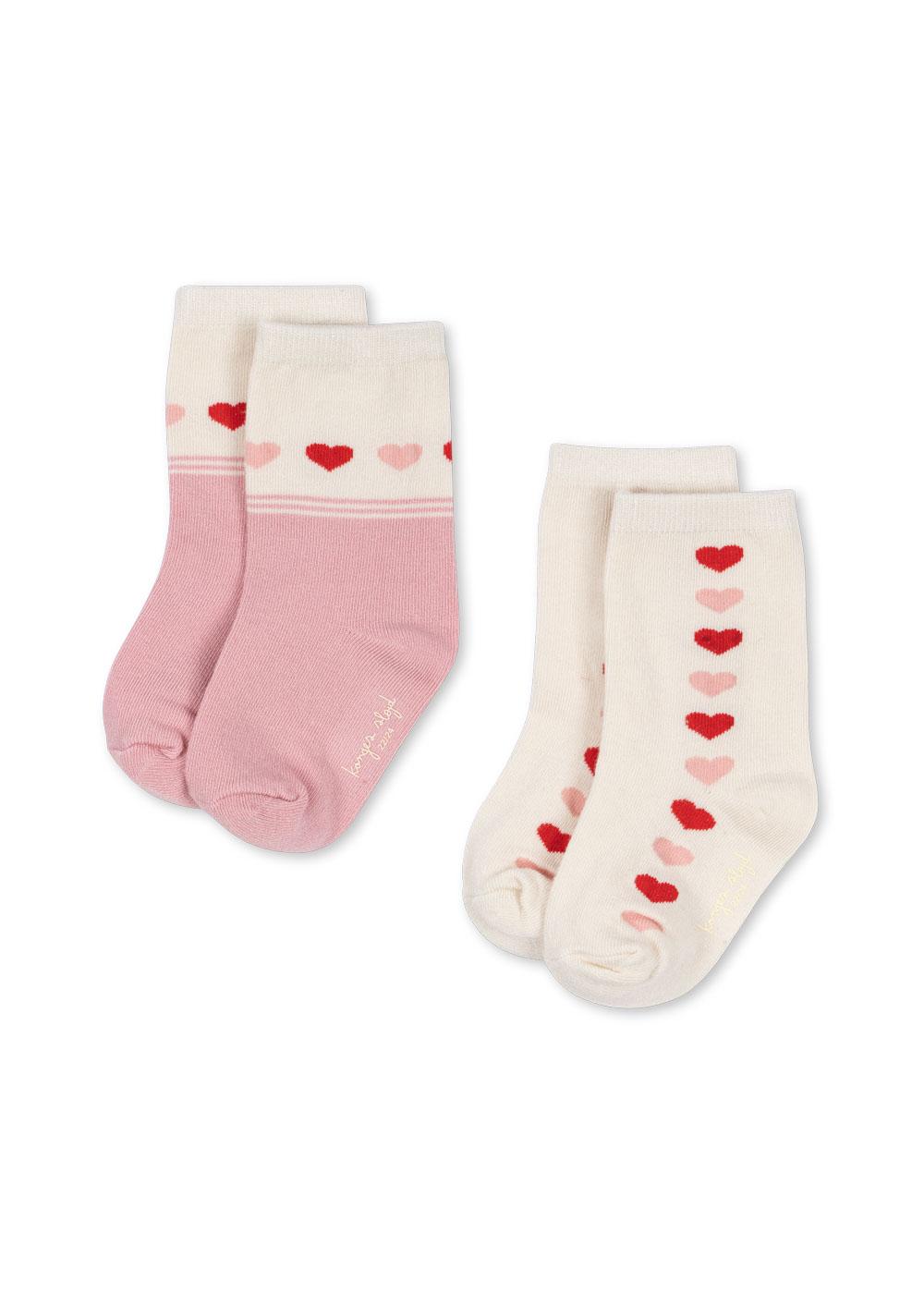 2 Pack Jaquard Socks-Heart