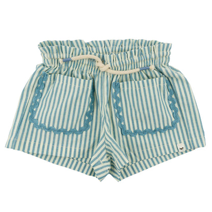Cabana Ric Rac Libby Pocket Shorts- Faded Ocean