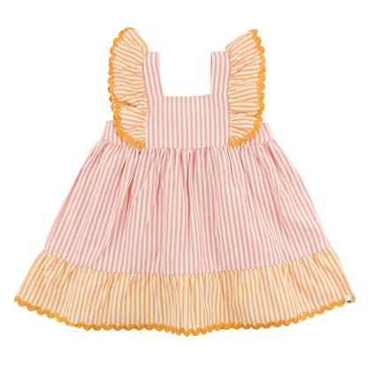 Cabana Amelia Ruffle Sleeve Dress- Faded Pink