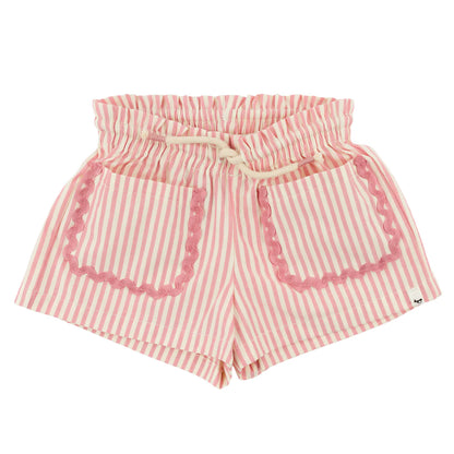 Cabana Ric Rac Libby Pocket Shorts- Faded Pink