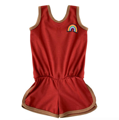 Burnt Orange Rainbow Romper